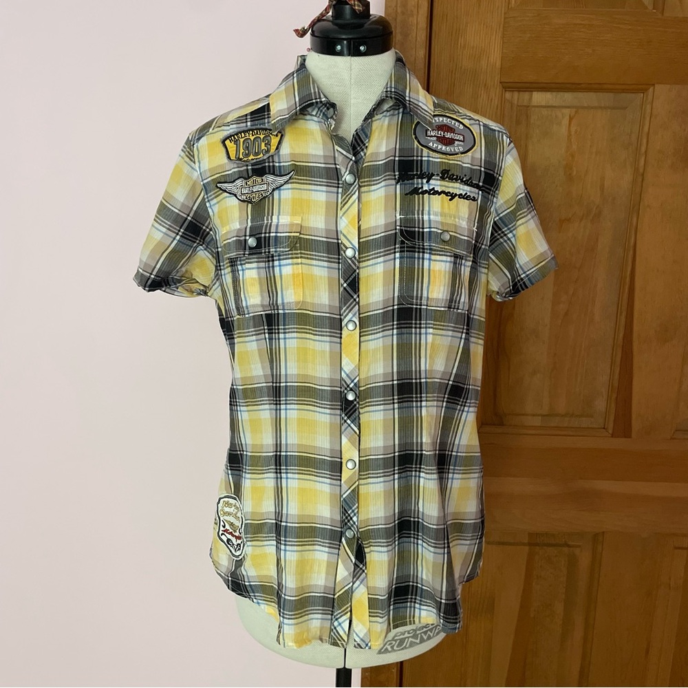 Harley Davidson Pearl Snap Shirt 💛
